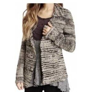 Free People sweater jacket stripes boucle small double breasted